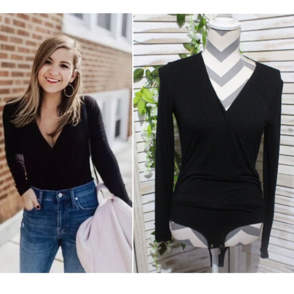 J Crew 365 Black Long Sleeve Body Suit (548)